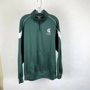 Tonix Men's Size L 1/4 Zip MSU Michigan State University Sparty Logo Jacket